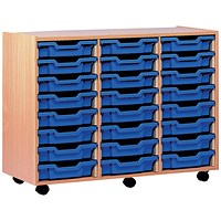 Jemini Mobile Storage Unit 24 Trays 1030x453x789mm Beech