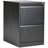 Jemini Foolscap Filing Cabinet, 2 Drawer, Black