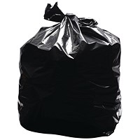 2Work Light Duty Refuse Sack, Black, Pack of 200