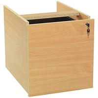 Jemini 2 Drawer Fixed Pedestal, 400x550x450mm, Beech
