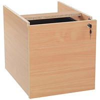 Jemini 3 Drawer Fixed Pedestal, 400x550x450mm, Beech
