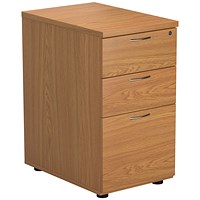 First 3 Drawer Desk High Pedestal, 600mm Deep, Oak