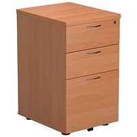 Jemini 3 Drawer Under Desk Pedestal, Beech