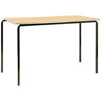 Jemini Polyurethane Edged Class Table 1100x550x760mm Beech/Black (Pack of 4)