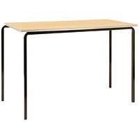 Jemini Polyurethane Edged Class Table 1200x600x760mm Beech/Black (Pack of 4)