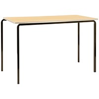 Jemini Polyurethane Edged Class Table 1100x550x710mm Beech/Silver (Pack of 4)