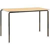 Jemini Polyurethane Edged Class Table 1100x550x760mm Beech/Silver (Pack of 4)