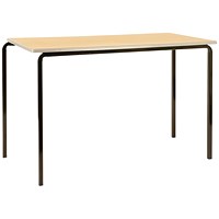 Jemini Polyurethane Edged Class Table 1200x600x760mm Beech/Silver (Pack of 4)