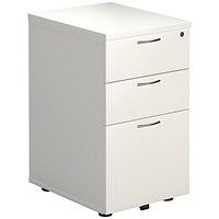 First 3 Drawer Under Desk Pedestal, White