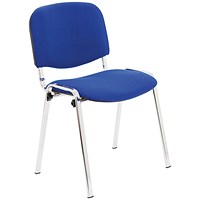 First Ultra Multipurpose Stacking Chair 532x585x805mm Chrome Blue
