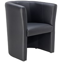 First Leather Look Tub Chair, Black First Leather Look Tub Chair, Black