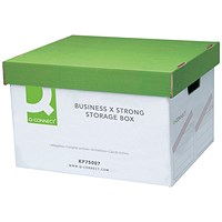 Q-Connect Business Storage Box, Extra Strong, White, Pack of 10
