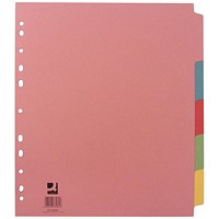 Q-Connect Subject Dividers, Extra Wide, 5-Part, Blank Multicolour Tabs, A4, Multicolour Q-Connect Subject Dividers, Extra Wide, 5-Part, Blank Multicolour Tabs, A4, Multicolour