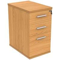 Astin 3 Drawer Desk High Pedestal, 600mm Deep, Beech