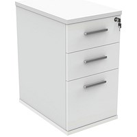 Astin 3 Drawer Desk High Pedestal, 600mm Deep, White