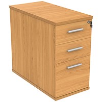 Astin 3 Drawer Desk High Pedestal, 800mm Deep, Beech