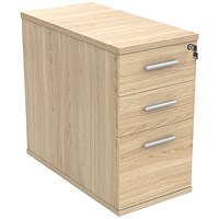 Astin 3 Drawer Desk High Pedestal, 800mm Deep, Oak