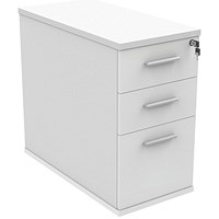 Astin 3 Drawer Desk High Pedestal, 800mm Deep, White