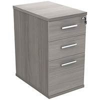 Astin 3 Drawer Desk High Pedestal, 800mm Deep, Grey Oak