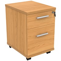 Astin 2 Drawer Mobile Pedestal, Beech