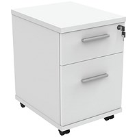 Astin 2 Drawer Mobile Pedestal, White