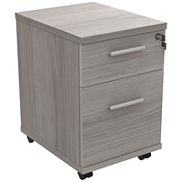 Astin 2 Drawer Mobile Pedestal, Grey Oak