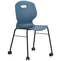 Titan Arc Mobile Four Leg Chair, Size 6, Steel Blue