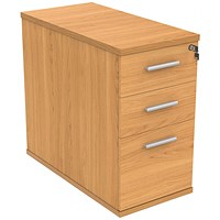 Polaris 3 Drawer Desk High Pedestal, 800mm Deep, Beech