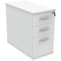 Polaris 3 Drawer Desk High Pedestal, 800mm Deep, White