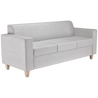 Jemini Iceberg 3 Seater Fabric Sofa, Wooden Feet, Grey