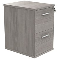 Polaris Foolscap Filing Cabinet, 2 Drawer, Grey Oak