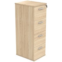 Polaris Foolscap Filing Cabinet, 4 Drawer, Oak