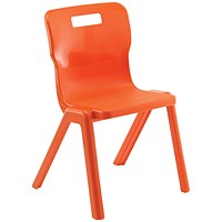Titan One Piece Classroom Chair, 432x408x690mm, Orange, Pack of 10
