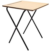 Titan Folding Exam Desk MDF Edge, 600x600x720mm. Beech