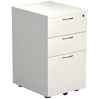 Jemini 3 Drawer Under Desk Pedestal, White