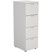 Jemini Foolscap Filing Cabinet, 4 Drawer, White Jemini Foolscap Filing Cabinet, 4 Drawer, White