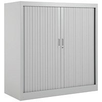 Talos Low Tambour Unit, Supplied with 2 Shelves, 1000x450x1050mm, Grey