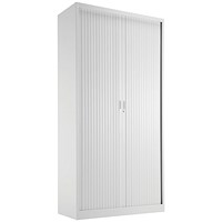 Talos Tall Tambour Unit, Supplied with 4 Shelves, 1000x450x1950mm, White