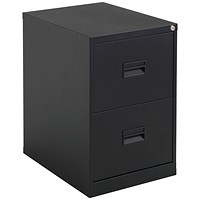 Talos Foolscap Filing Cabinet, 2 Drawer, Black