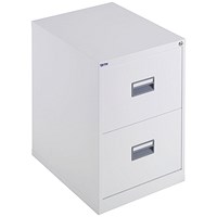 Talos Foolscap Filing Cabinet, 2 Drawer, White