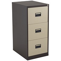 Talos Foolscap Filing Cabinet, 3 Drawer, Coffee and Cream