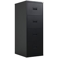 Talos Foolscap Filing Cabinet, 4 Drawer, Black