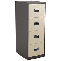 Talos Foolscap Filing Cabinet, 4 Drawer, Coffee and Cream