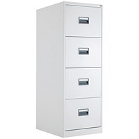 Talos Foolscap Filing Cabinet, 4 Drawer, White