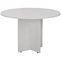 Jemini Round Meeting Table, 1100mm Wide, White