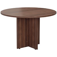 Jemini Round Meeting Table, 1100mm Wide, Walnut
