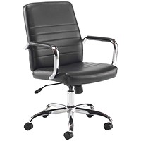 Jemini Amalfi Leather Chair, Black