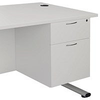Jemini 2 Drawer Fixed Pedestal, 510mm Deep, White Jemini 2 Drawer Fixed Pedestal, 510mm Deep, White