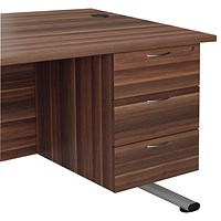 Jemini 3 Drawer Fixed Pedestal, 500mm Deep, Walnut Jemini 3 Drawer Fixed Pedestal, 500mm Deep, Walnut