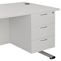 Jemini 3 Drawer Fixed Pedestal, 500mm Deep, White Jemini 3 Drawer Fixed Pedestal, 500mm Deep, White